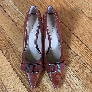 Nine West Rust Heels, 3 inch heel, leather upper shoe never worn